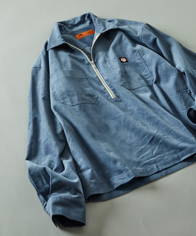 RED KAP × FREAK'S STORE／日本聯名限定 燈芯絨 半拉鏈 套頭長袖襯衫