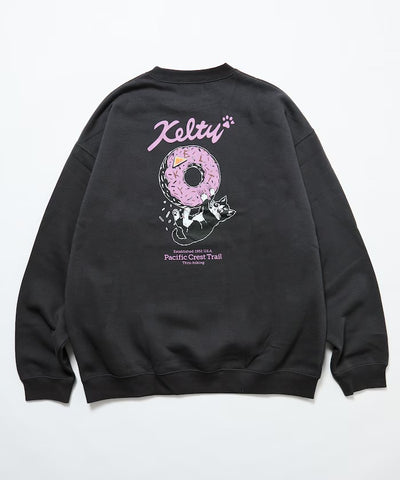 KELTY × FREAK'S STORE / 甜甜圈黑貓印花 圓領衫（日本聯名限定）