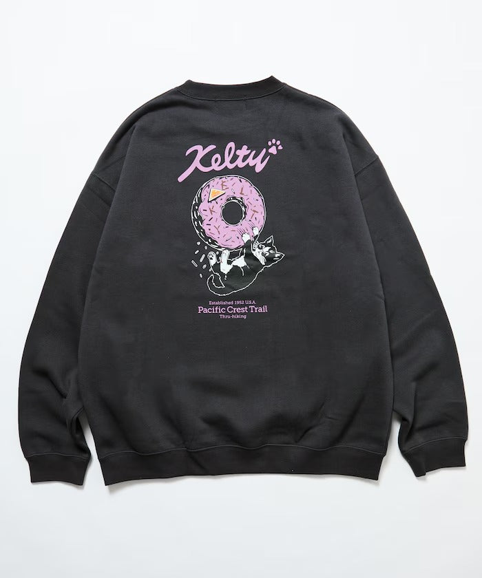 KELTY × FREAK'S STORE / 甜甜圈黑貓印花 圓領衫（日本聯名限定）