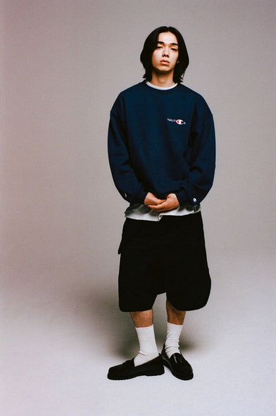 Champion × NAUTICA／刺繡刷毛 圓領衫（日本聯名限定）