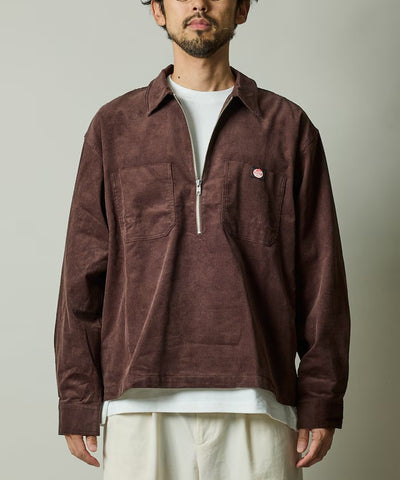 RED KAP × FREAK'S STORE／日本聯名限定 燈芯絨 半拉鏈 套頭長袖襯衫