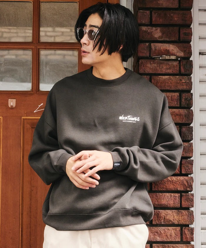 WILD THINGS×FREAK'S STORE / 貓咪圖騰圓領衫（日本聯名限定）
