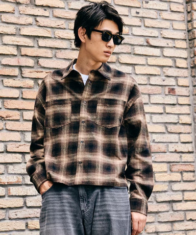 FREAK'S STORE / 限定漸層格紋短版襯衫