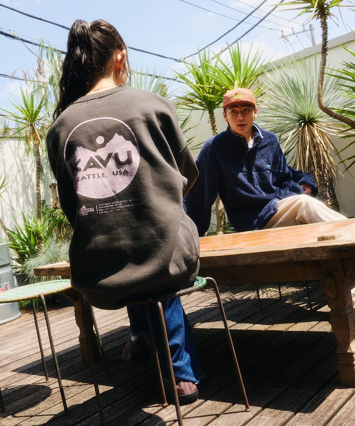 KAVU × FREAK'S STORE / 圓標刷毛 圓領衫（日本聯名限定）