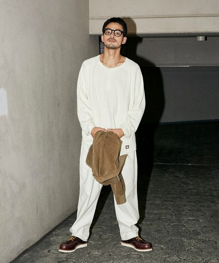 RED KAP × FREAK'S STORE / 日本聯名限定 亨利領 華夫格 長袖T恤