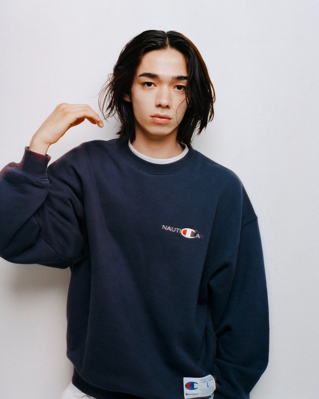 Champion × NAUTICA／刺繡刷毛 圓領衫（日本聯名限定）
