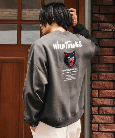 WILD THINGS×FREAK'S STORE / 貓咪圖騰圓領衫（日本聯名限定）