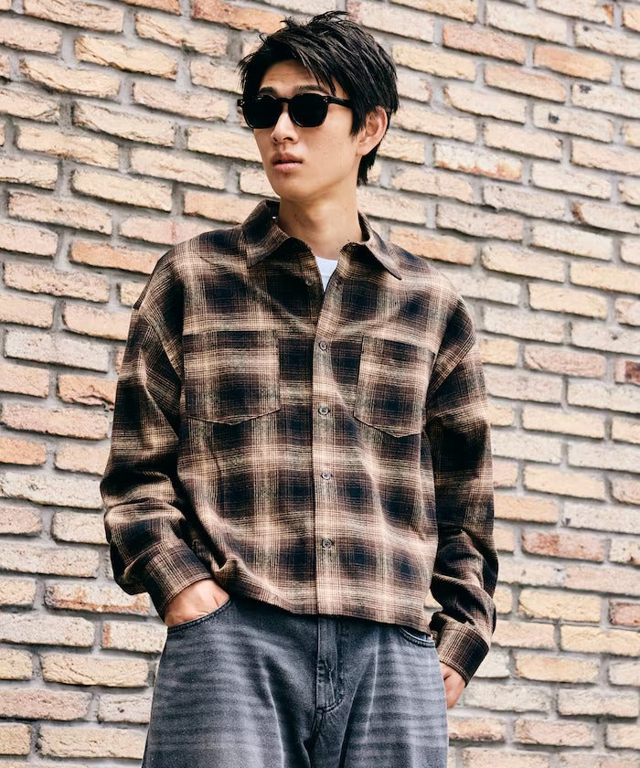 FREAK'S STORE / 限定漸層格紋短版襯衫