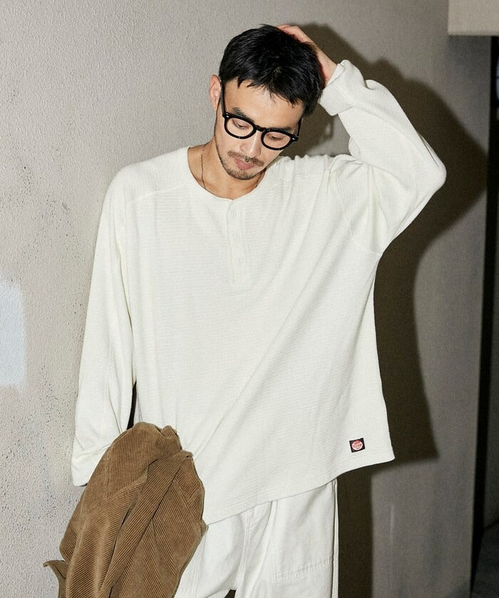 RED KAP × FREAK'S STORE / 日本聯名限定 亨利領 華夫格 長袖T恤