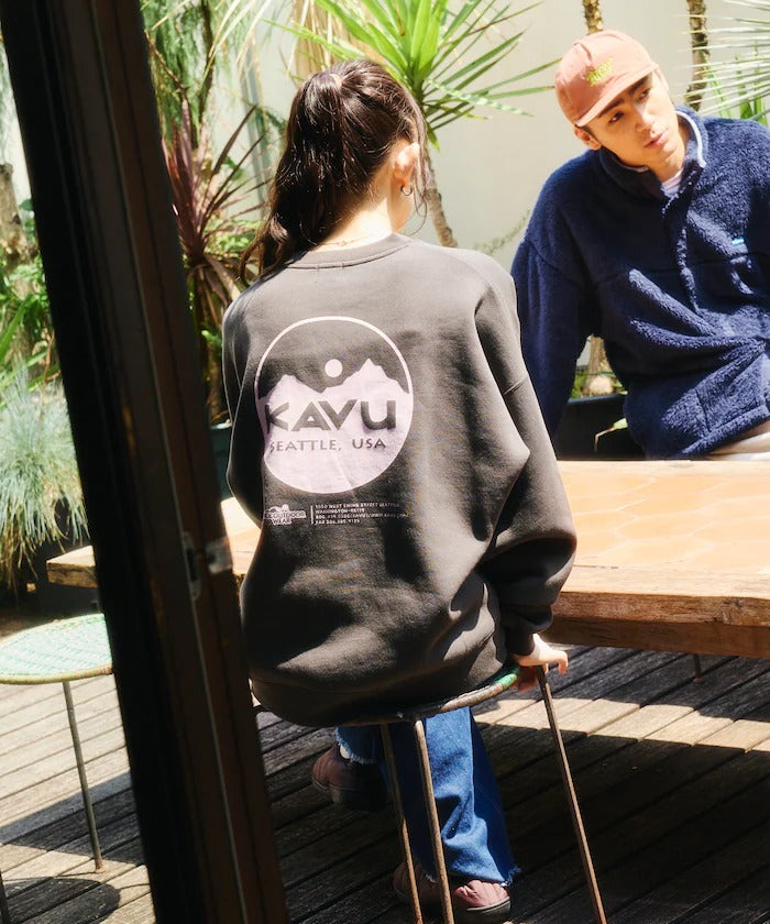 KAVU × FREAK'S STORE / 圓標刷毛 圓領衫（日本聯名限定）