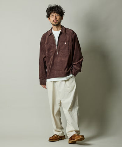 RED KAP × FREAK'S STORE／日本聯名限定 燈芯絨 半拉鏈 套頭長袖襯衫