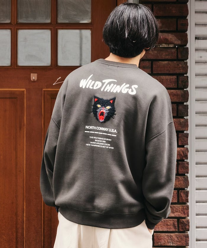WILD THINGS×FREAK'S STORE / 貓咪圖騰圓領衫（日本聯名限定）