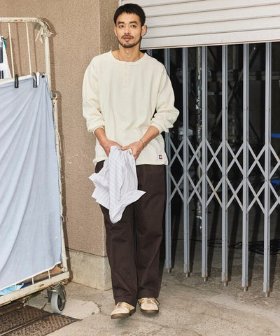 RED KAP × FREAK'S STORE / 日本聯名限定 亨利領 華夫格 長袖T恤