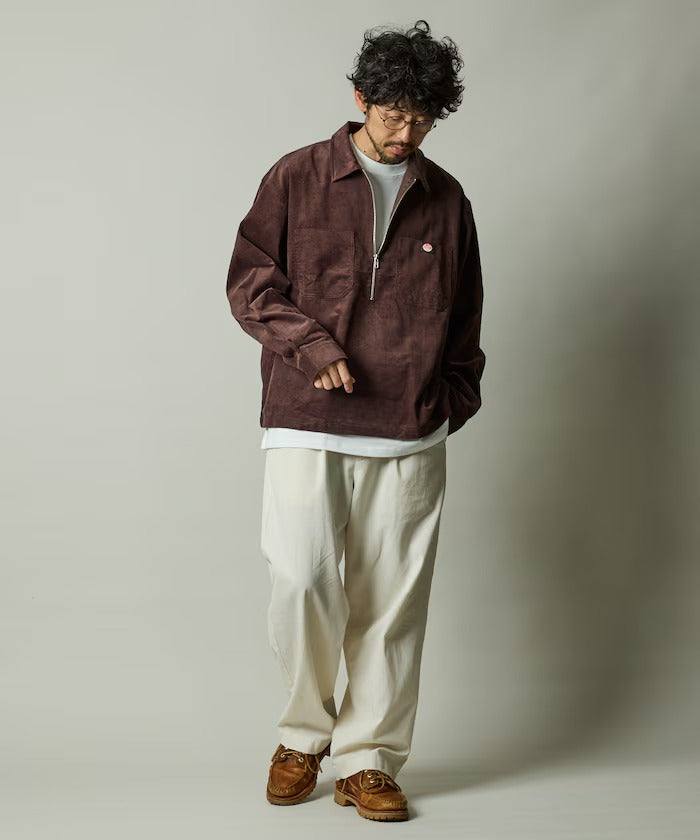 RED KAP × FREAK'S STORE／日本聯名限定 燈芯絨 半拉鏈 套頭長袖襯衫