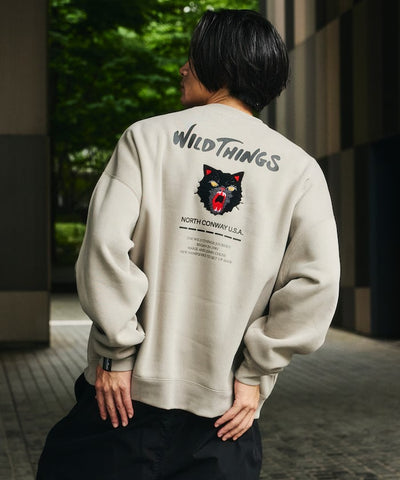 WILD THINGS×FREAK'S STORE / 貓咪圖騰圓領衫（日本聯名限定）