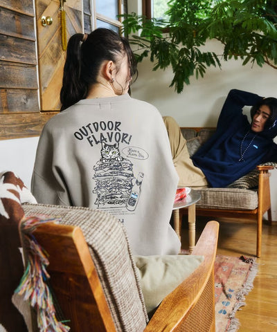 KAVU × FREAK'S STORE / 漢堡貓刺繡 圓領衫（日本聯名限定）
