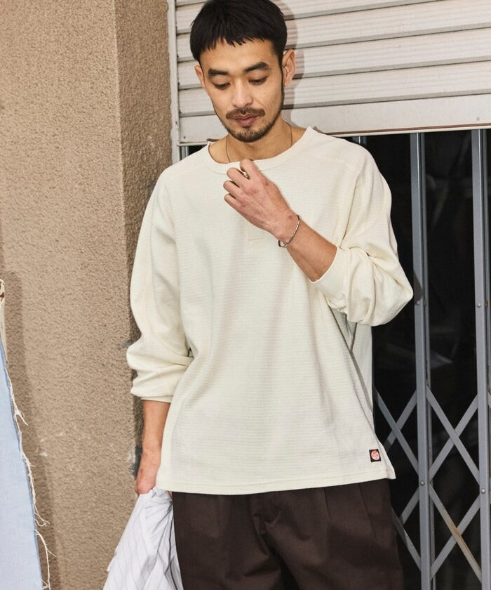RED KAP × FREAK'S STORE / 日本聯名限定 亨利領 華夫格 長袖T恤
