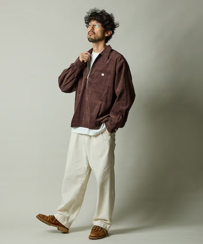 RED KAP × FREAK'S STORE／日本聯名限定 燈芯絨 半拉鏈 套頭長袖襯衫
