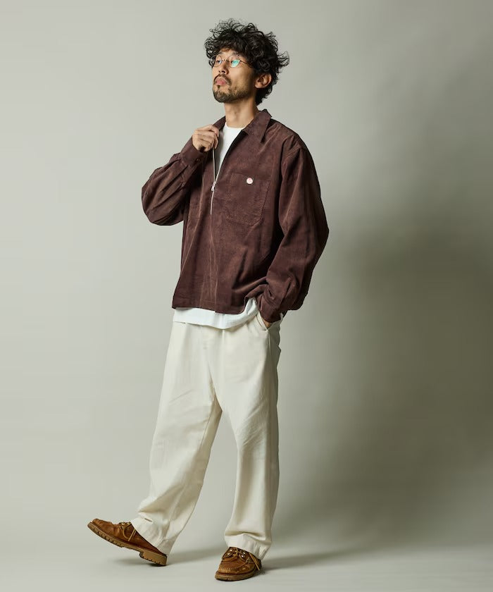RED KAP × FREAK'S STORE／日本聯名限定 燈芯絨 半拉鏈 套頭長袖襯衫