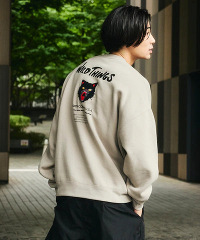 WILD THINGS×FREAK'S STORE / 貓咪圖騰圓領衫（日本聯名限定）
