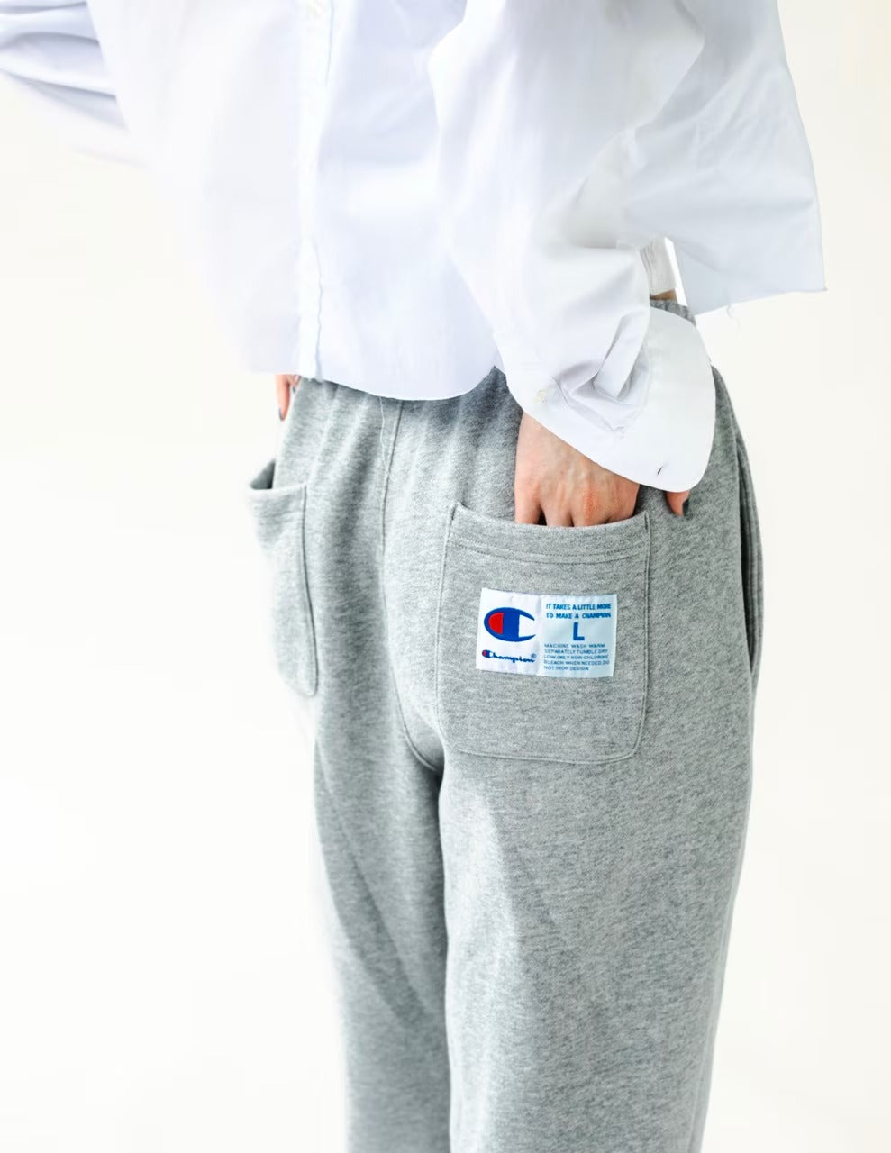 Champion × NAUTICA／日本聯名限定  刺繡刷毛長褲