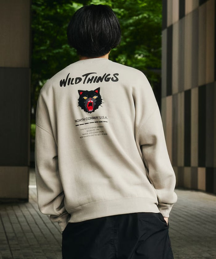 WILD THINGS×FREAK'S STORE / 貓咪圖騰圓領衫（日本聯名限定）