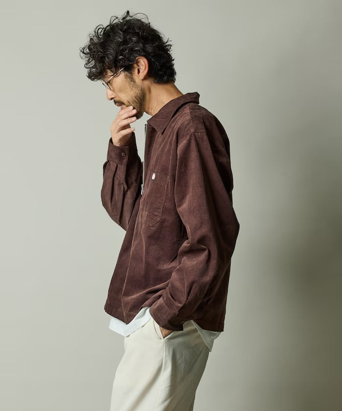 RED KAP × FREAK'S STORE／日本聯名限定 燈芯絨 半拉鏈 套頭長袖襯衫