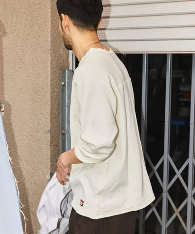 RED KAP × FREAK'S STORE / 日本聯名限定 亨利領 華夫格 長袖T恤