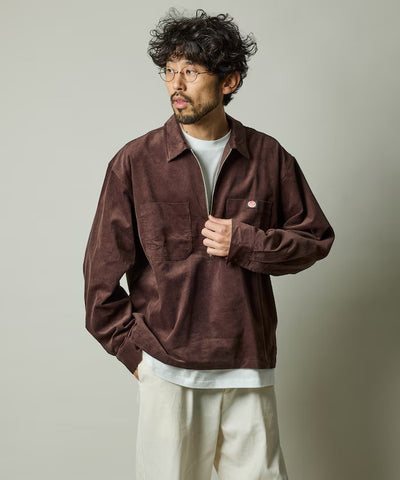 RED KAP × FREAK'S STORE／日本聯名限定 燈芯絨 半拉鏈 套頭長袖襯衫