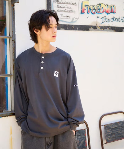 Columbia×FREAK'S STORE／亨利領 長袖T恤（日本聯名限定）