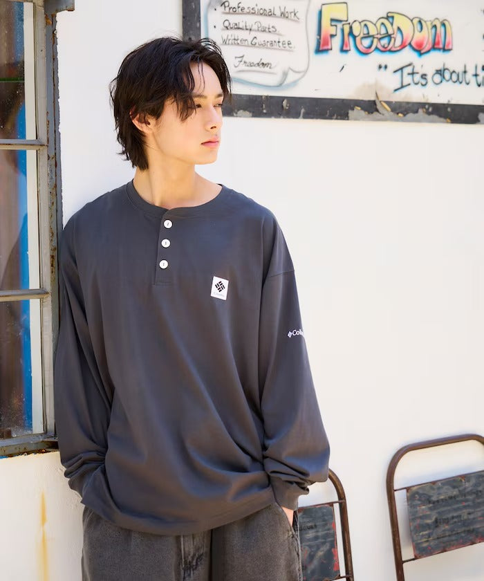 Columbia×FREAK'S STORE／亨利領 長袖T恤（日本聯名限定）