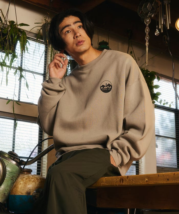 KAVU × FREAK'S STORE / 圓標刷毛 圓領衫（日本聯名限定）