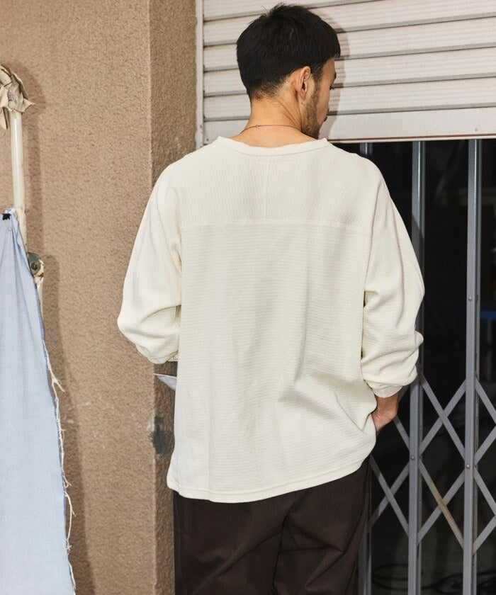 RED KAP × FREAK'S STORE / 日本聯名限定 亨利領 華夫格 長袖T恤