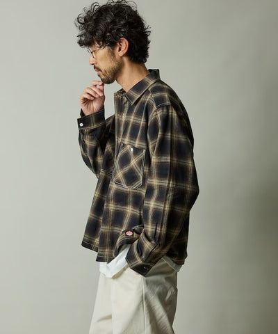 RED KAP × FREAK'S STORE / 別注短版 法蘭絨 長袖工作襯衫