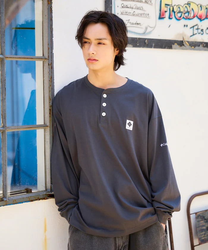 Columbia×FREAK'S STORE／亨利領 長袖T恤（日本聯名限定）