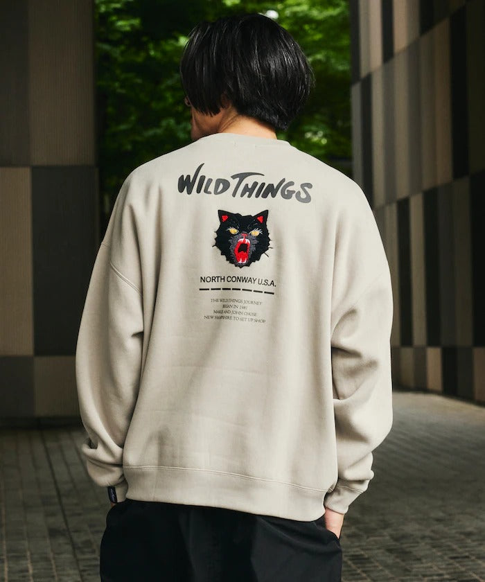 WILD THINGS×FREAK'S STORE / 貓咪圖騰圓領衫（日本聯名限定）
