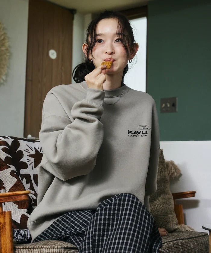 KAVU × FREAK'S STORE / 漢堡貓刺繡 圓領衫（日本聯名限定）