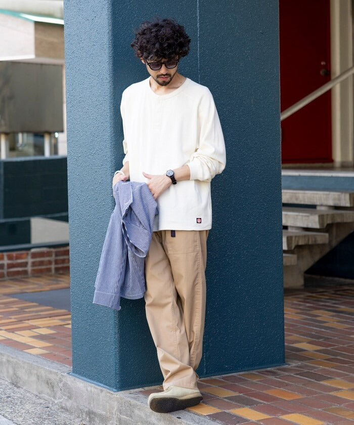 RED KAP × FREAK'S STORE / 日本聯名限定 亨利領 華夫格 長袖T恤