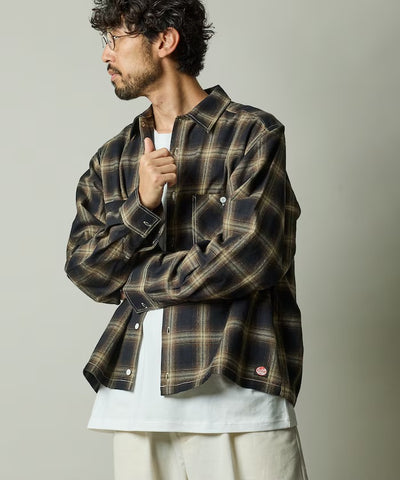 RED KAP × FREAK'S STORE / 別注短版 法蘭絨 長袖工作襯衫