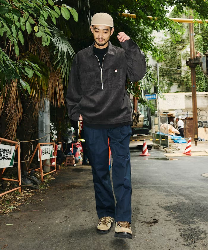 RED KAP × FREAK'S STORE／日本聯名限定 燈芯絨 半拉鏈 套頭長袖襯衫
