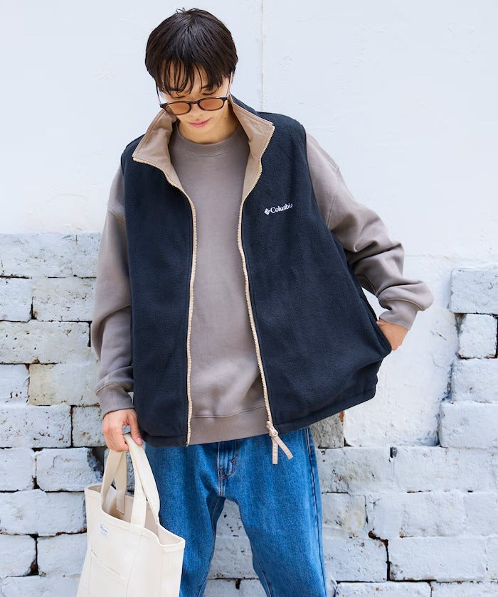 Columbia × FREAK'S STORE／日本聯名限定 雙面穿刷毛 立領背心