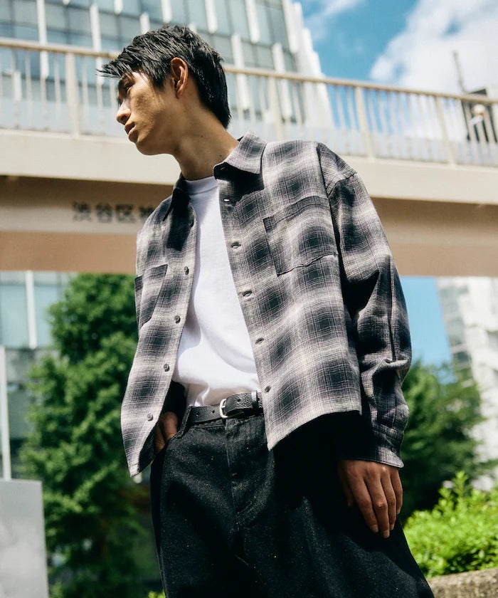 FREAK'S STORE / 限定漸層格紋短版襯衫