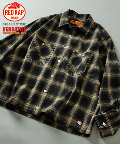 RED KAP × FREAK'S STORE / 別注短版 法蘭絨 長袖工作襯衫