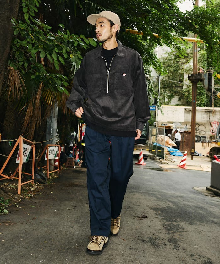 RED KAP × FREAK'S STORE／日本聯名限定 燈芯絨 半拉鏈 套頭長袖襯衫
