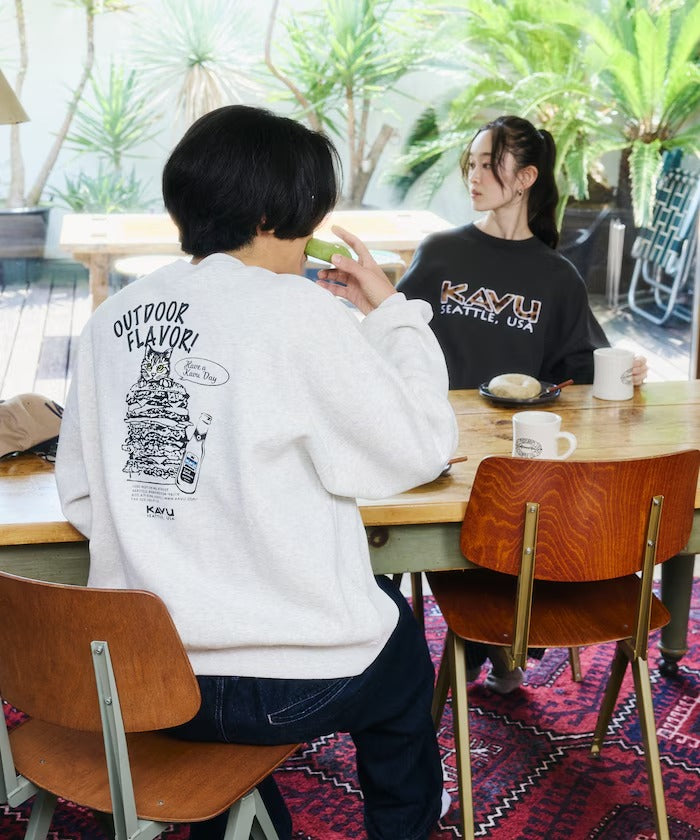 KAVU × FREAK'S STORE / 漢堡貓刺繡 圓領衫（日本聯名限定）