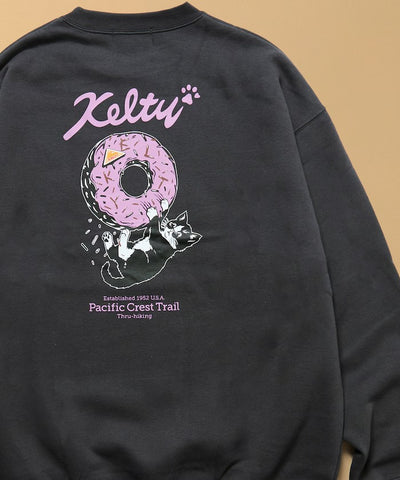 KELTY × FREAK'S STORE / 甜甜圈黑貓印花 圓領衫（日本聯名限定）