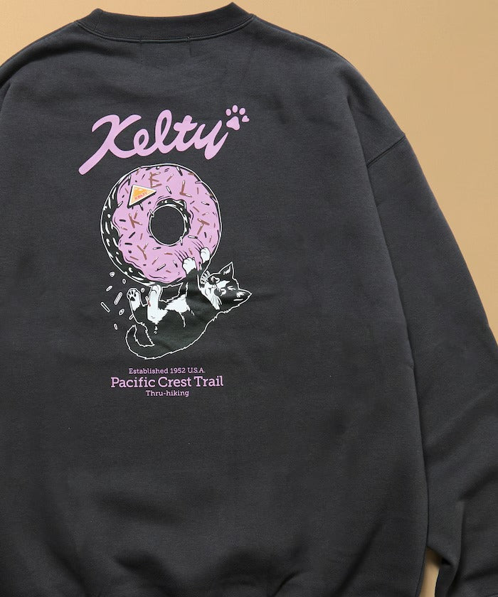 KELTY × FREAK'S STORE / 甜甜圈黑貓印花 圓領衫（日本聯名限定）