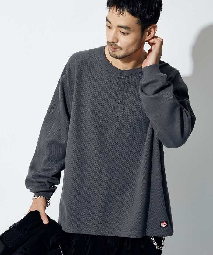 RED KAP × FREAK'S STORE / 日本聯名限定 亨利領 華夫格 長袖T恤