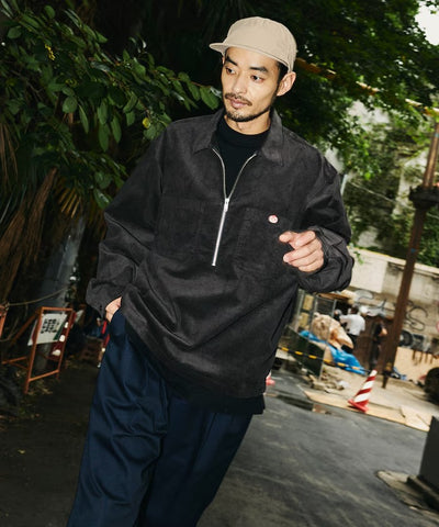 RED KAP × FREAK'S STORE／日本聯名限定 燈芯絨 半拉鏈 套頭長袖襯衫