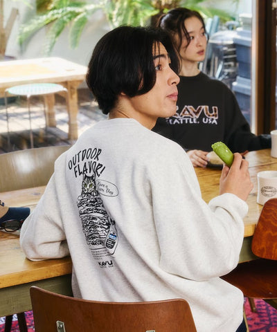KAVU × FREAK'S STORE / 漢堡貓刺繡 圓領衫（日本聯名限定）